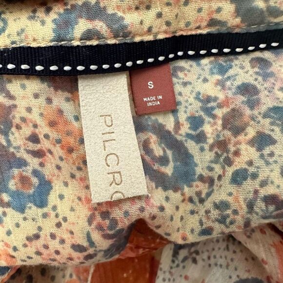 Anthropologie Pilcro Oversized Floral Patchwork Dolman Sleeve Button Up sz S - Picture 7 of 10